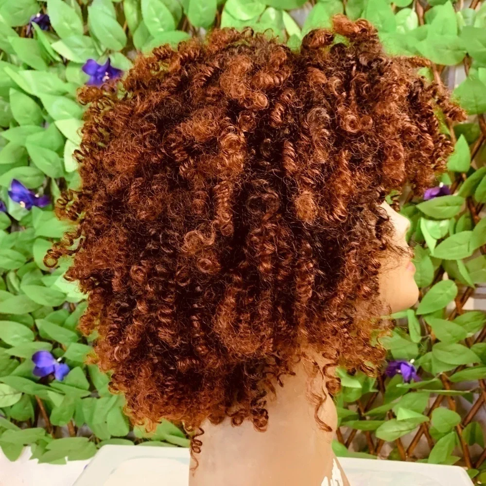 Short Curly Synthetic Wig Black Brown Burgundy Basic Cap NWOT